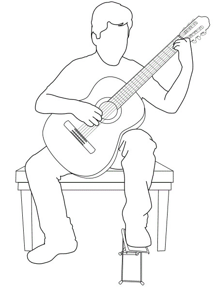 postura de tocar guitarra